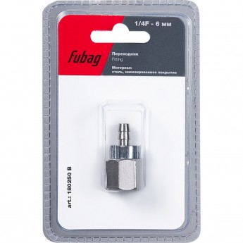 Переходник FUBAG 1/4"F на елочку 6мм с обжимным кольцом 6х11мм_блистер 1 шт