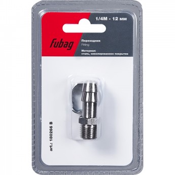 Переходник FUBAG 1/4"М на елочку 12мм с обжимным кольцом 12x17мм, блистер 1 шт