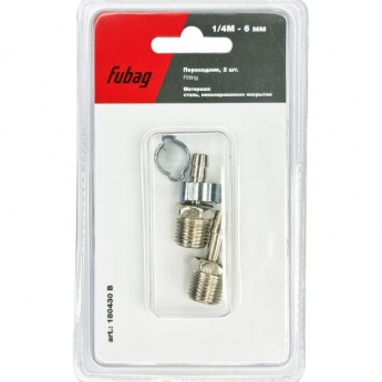 Переходник FUBAG 1/4"M на елочку 6мм с обжимным кольцом 6x11мм_блистер 2шт