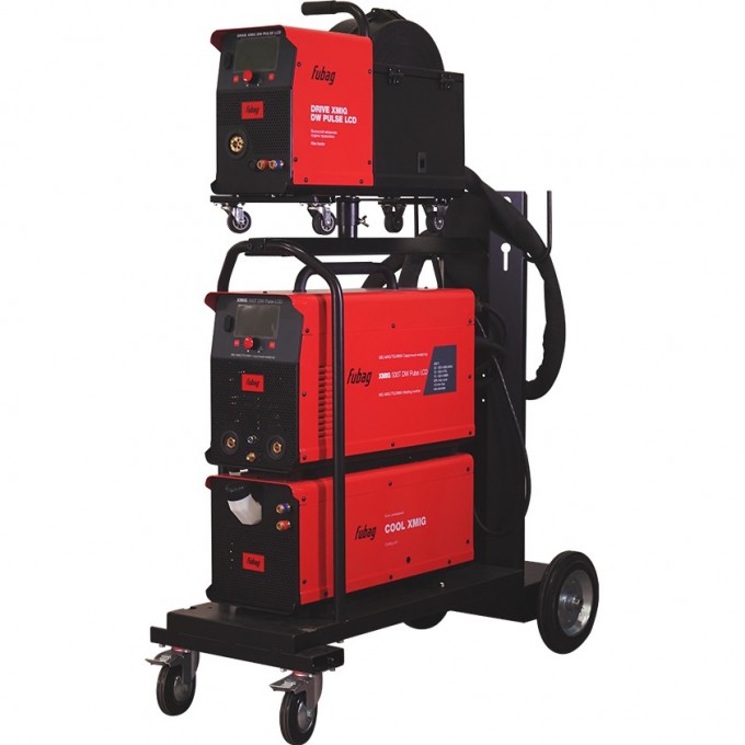 Сварочный полуавтомат FUBAG XMIG 500T DW PULSE + подающий механизм_DRIVE XMIG DW PULS + Горелка FB 550W 3m + Блок жидкостного охлаждения Cool XMIGШланг-пакет 5 метров + Тележка XM 31399.2